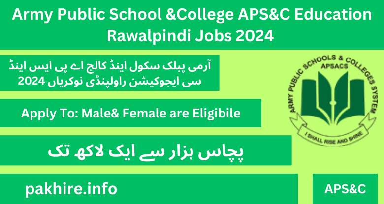 Army Public School &College APS&C Education Rawalpindi Jobs 2024